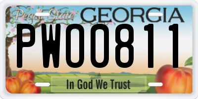 GA license plate PWO0811