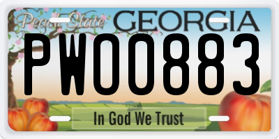 GA license plate PWO0883