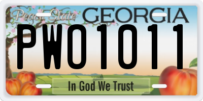 GA license plate PWO1011