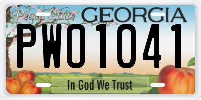 GA license plate PWO1041