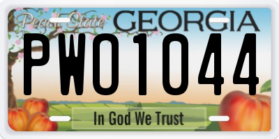 GA license plate PWO1044