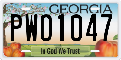 GA license plate PWO1047
