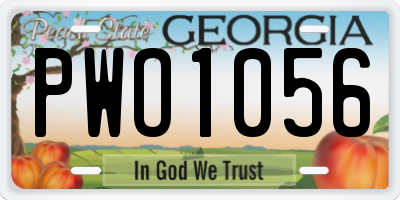 GA license plate PWO1056