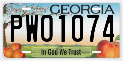 GA license plate PWO1074