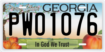 GA license plate PWO1076