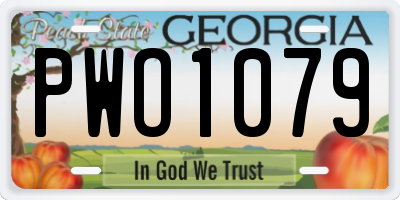 GA license plate PWO1079