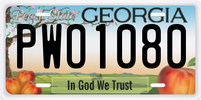 GA license plate PWO1080