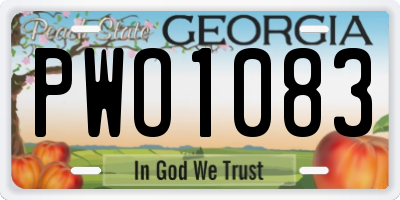 GA license plate PWO1083