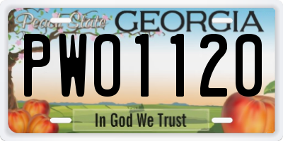 GA license plate PWO1120