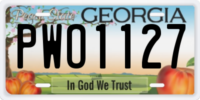 GA license plate PWO1127