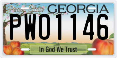 GA license plate PWO1146