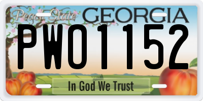 GA license plate PWO1152