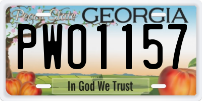 GA license plate PWO1157