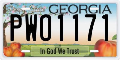 GA license plate PWO1171