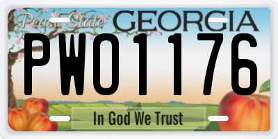 GA license plate PWO1176