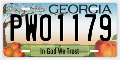 GA license plate PWO1179
