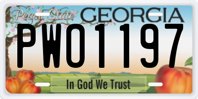 GA license plate PWO1197