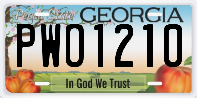 GA license plate PWO1210