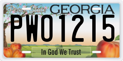 GA license plate PWO1215