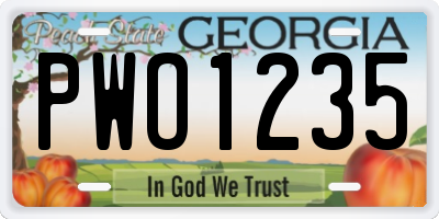 GA license plate PWO1235