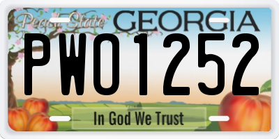 GA license plate PWO1252