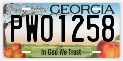 GA license plate PWO1258