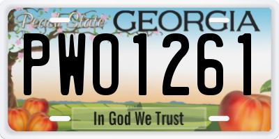 GA license plate PWO1261