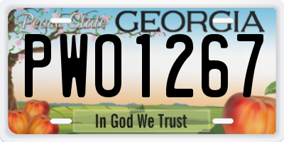 GA license plate PWO1267