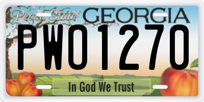 GA license plate PWO1270