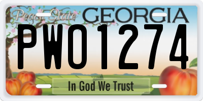GA license plate PWO1274