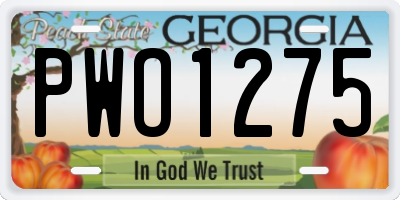 GA license plate PWO1275