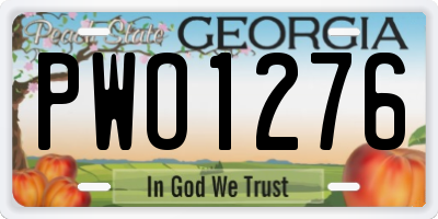 GA license plate PWO1276