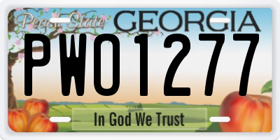 GA license plate PWO1277