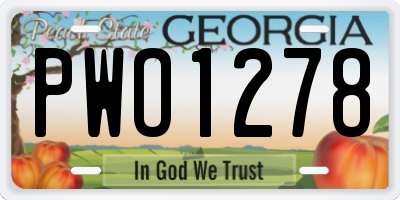 GA license plate PWO1278