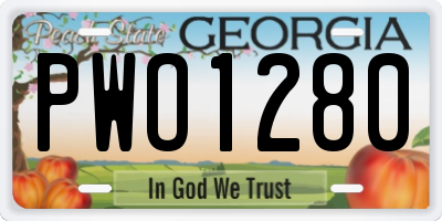 GA license plate PWO1280