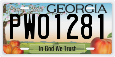 GA license plate PWO1281