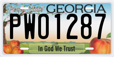 GA license plate PWO1287