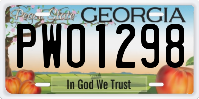 GA license plate PWO1298