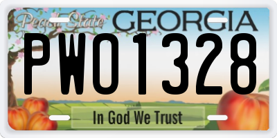 GA license plate PWO1328