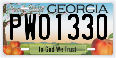 GA license plate PWO1330