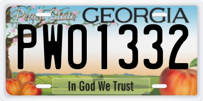 GA license plate PWO1332
