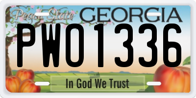 GA license plate PWO1336