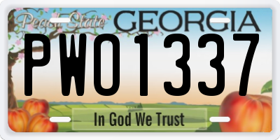 GA license plate PWO1337
