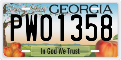 GA license plate PWO1358