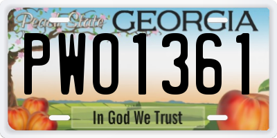 GA license plate PWO1361