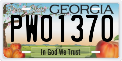 GA license plate PWO1370