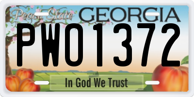 GA license plate PWO1372