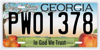 GA license plate PWO1378