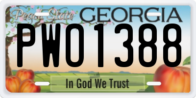 GA license plate PWO1388