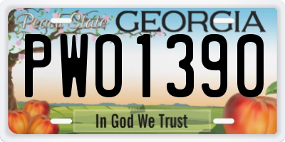 GA license plate PWO1390